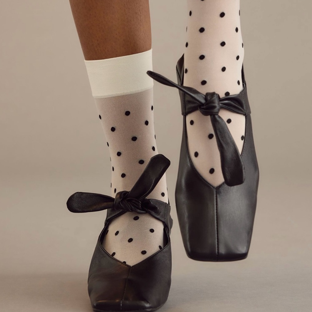 ⭐️Vicenza tie bow Mary Jane ballet flat black